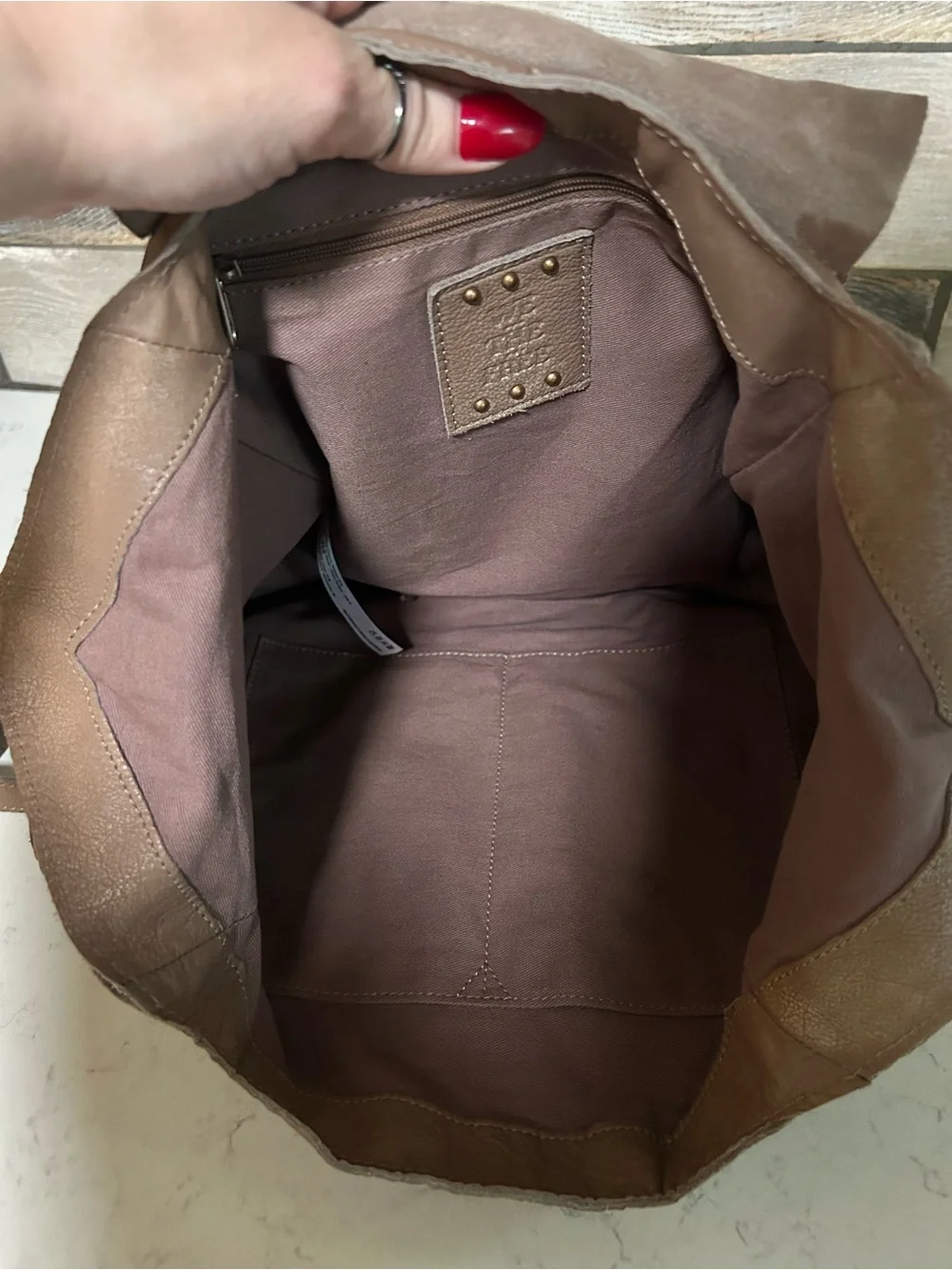 LIKE NEW We The Free Leigh Hobo Distressed Leather Tote in Saddle With Charms